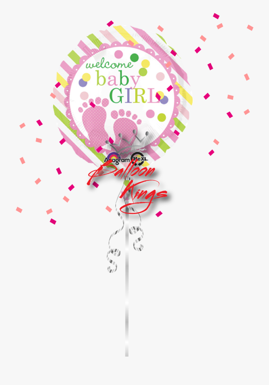 Baby Girl Feet Clip Art - Pink Baby Shower Welcome Baby Girl, Transparent Clipart