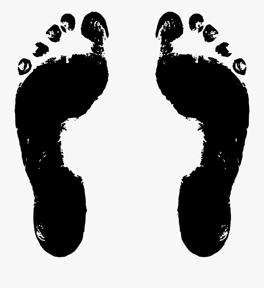 Baby Feet Png - Black And White Footprints, Transparent Clipart