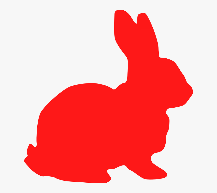 Red Bunny Clip Art - Red Rabbit Silhouette, Transparent Clipart