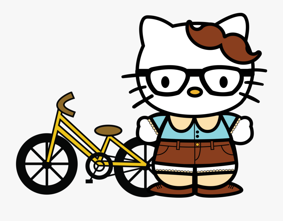 Kitty Clip Art - Hello Kitty With Glasses Transparent, Transparent Clipart