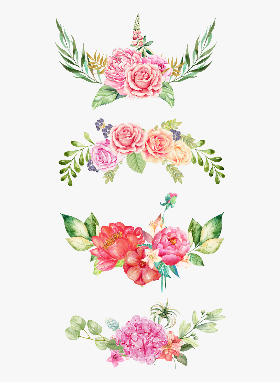The Bottom,pink Flowers,color Flowers,simple Flowers,creative - Pink Watercolour Flowers Border, Transparent Clipart