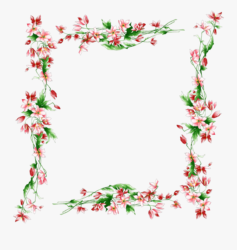 Border Flowers Rose Clip Art - Small Flower Border Design, Transparent Clipart