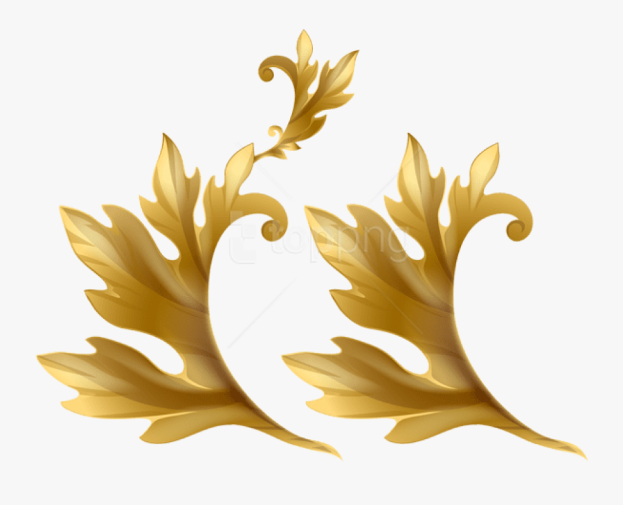 Gold Floral Png, Transparent Clipart