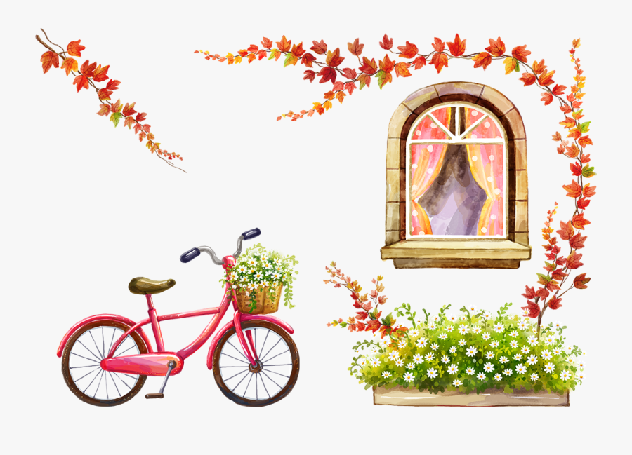 And Bicycle Resource Windows Free Clipart Hq Clipart - Bicycle Flower Cartoon, Transparent Clipart