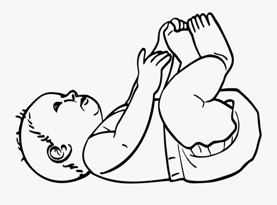 Baby, Girl, Feet, Infant, Sleeping, Adorable, Sweet - Colouring Page Of Baby, Transparent Clipart