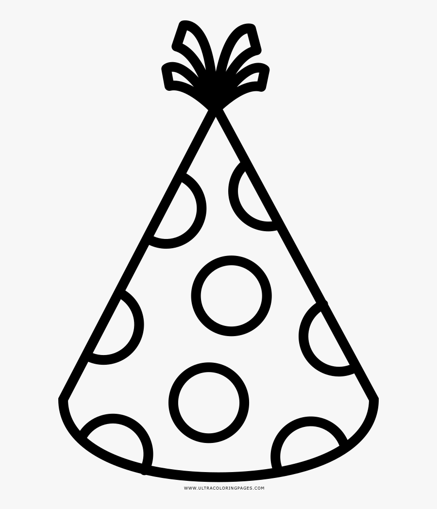 Clip Art Birthday Hat Clipart Black And White - Birthday Party Hat Outline, Transparent Clipart