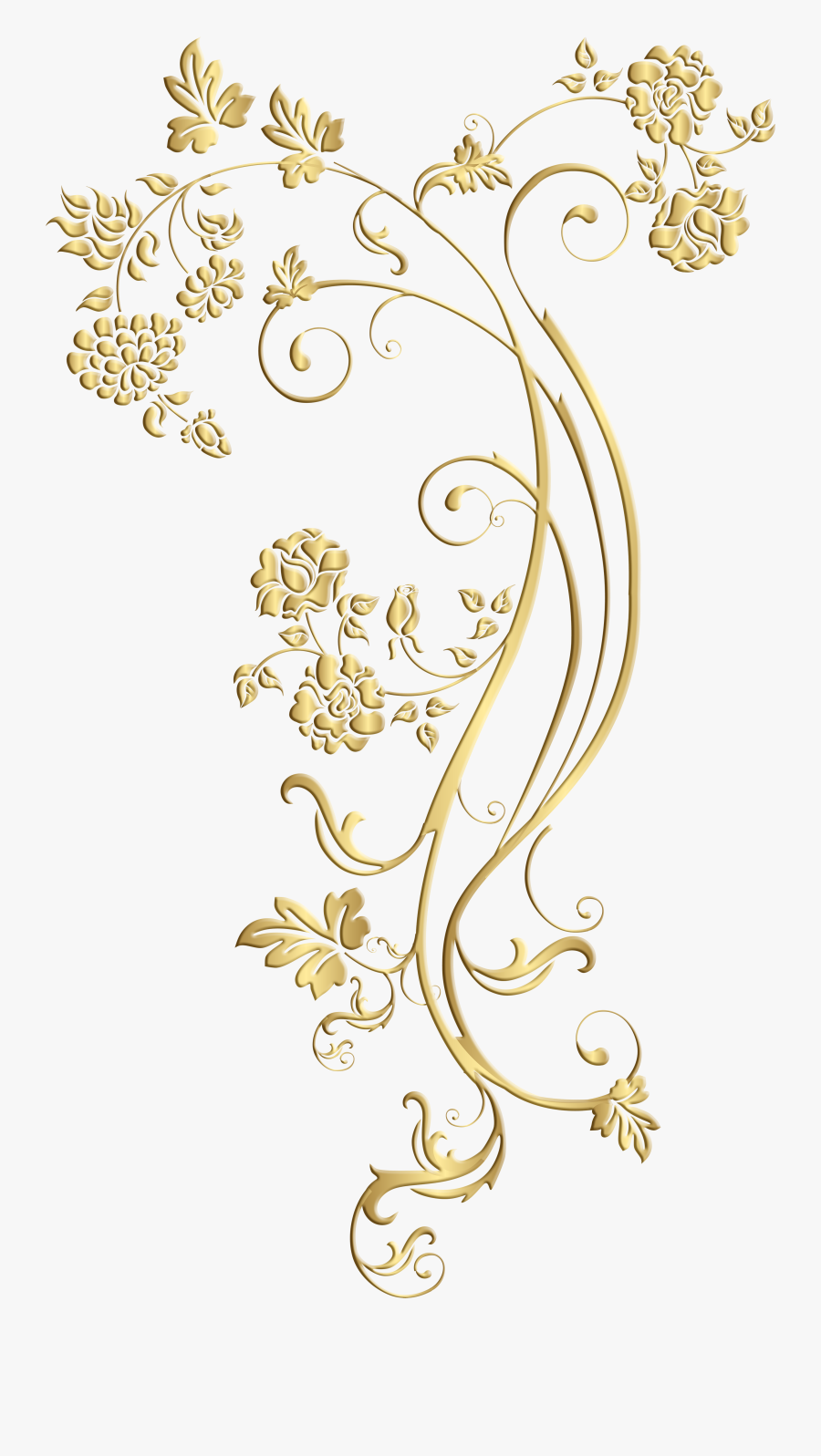 Transparent Gold Ornaments Png - Gold Floral Ornaments Png, Transparent Clipart