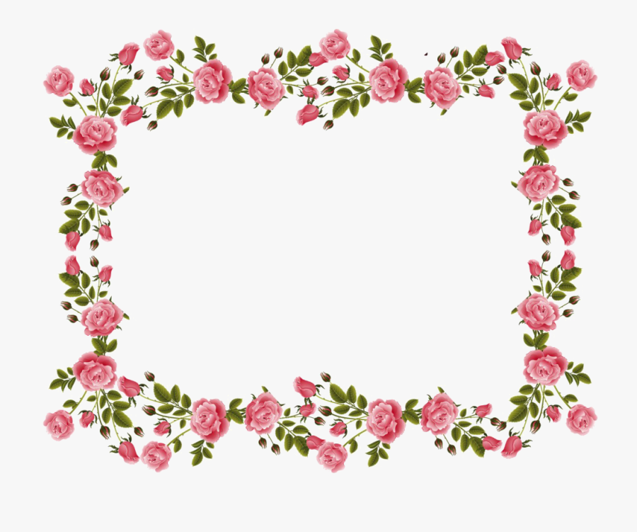 Floral Border Frames Png Clipart - Pink Flowers Border Png, Transparent Clipart