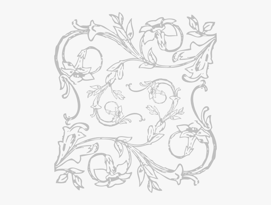Flower Border Clipart Black And White Png, Transparent Clipart