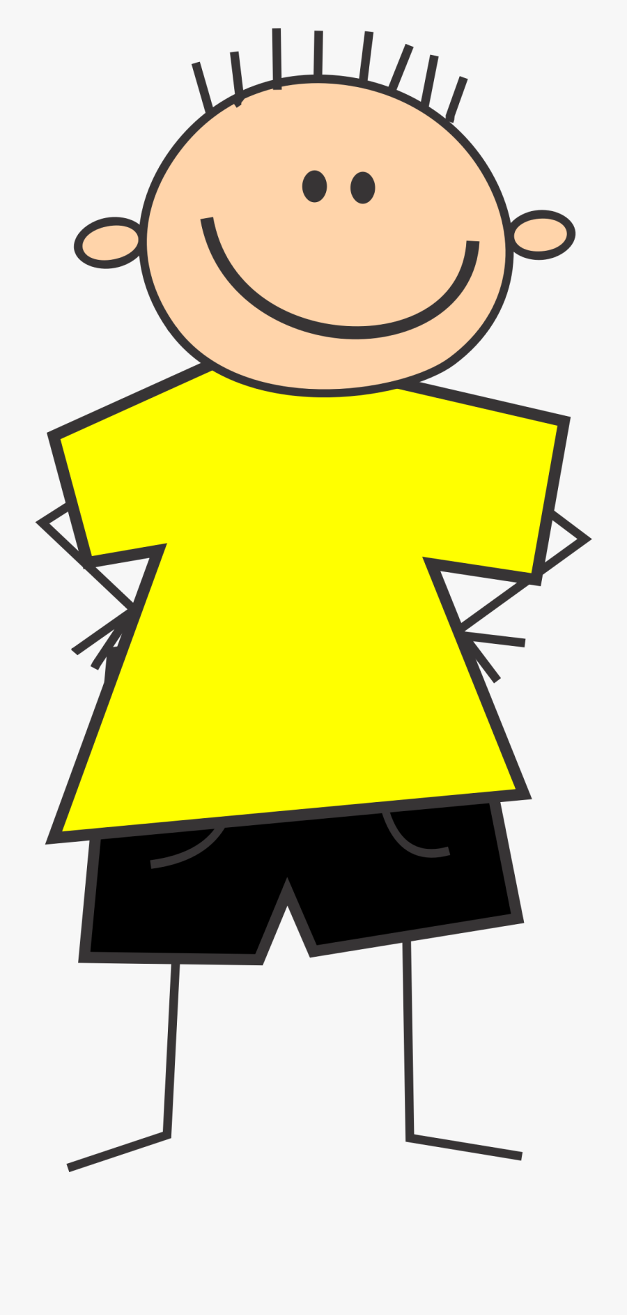 Boy With Yellow Big - Boy With Yellow Shirt Cartoon, Transparent Clipart