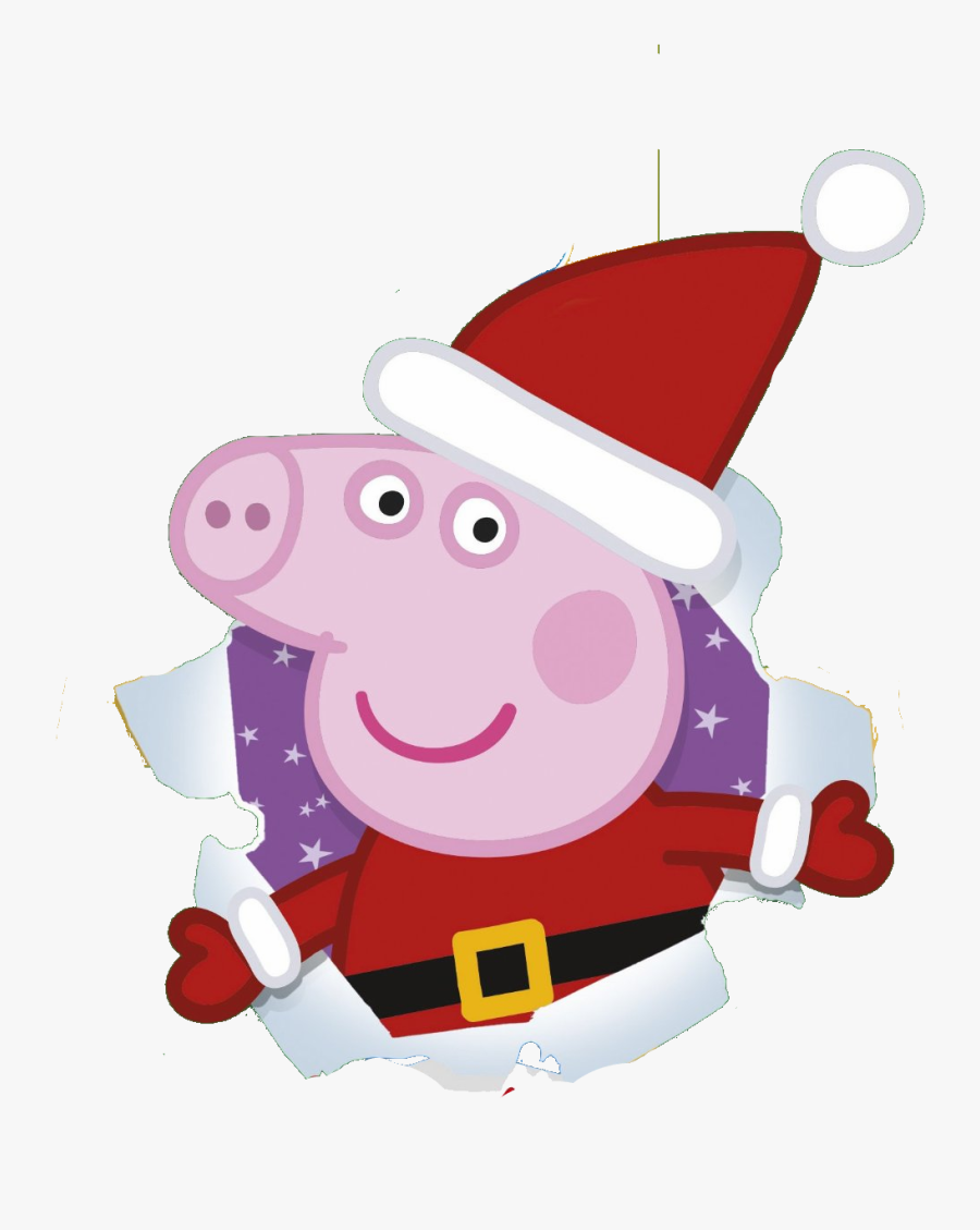 Peppa Pig Christmas Clipart Black And White - Christmas Peppa Pig, Transparent Clipart