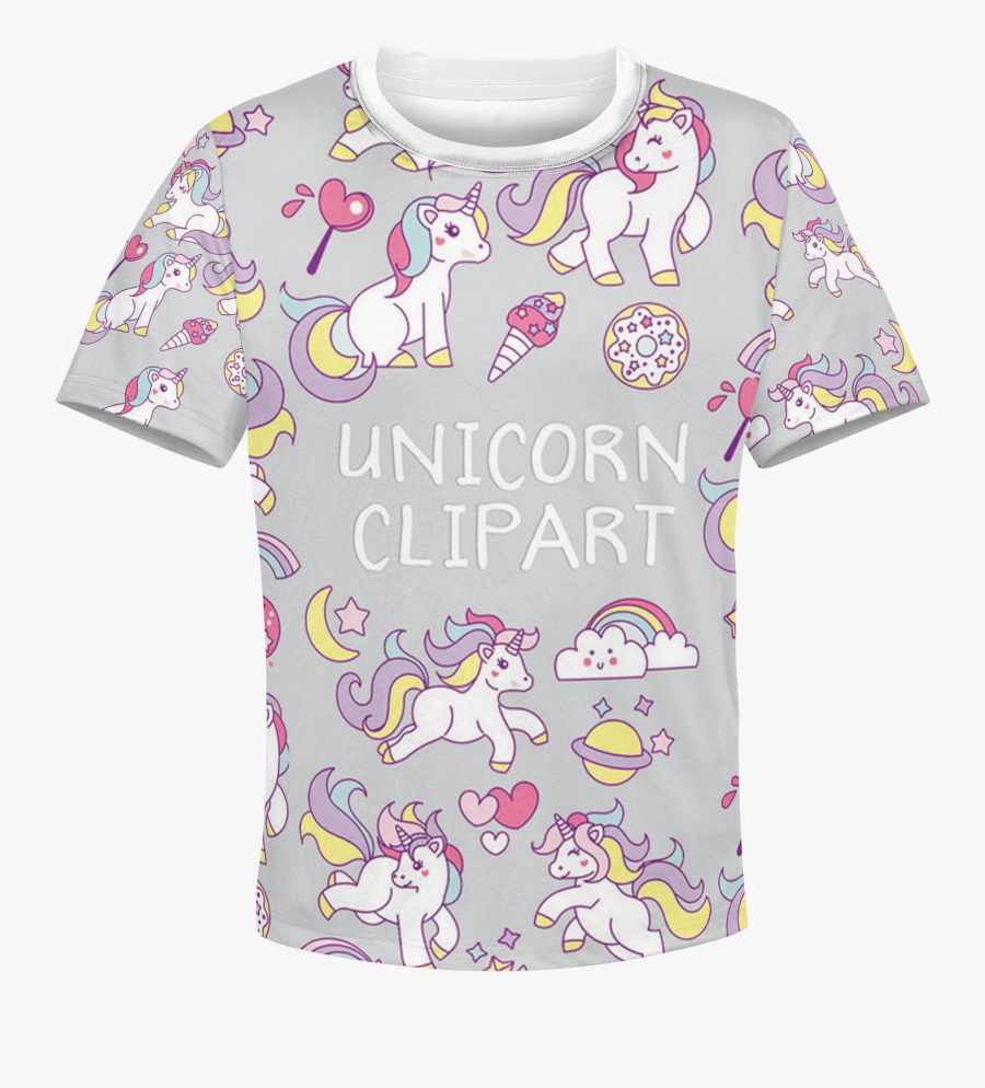 3d Unicorn Clipart Full Print Hoodie T Shirt Apparel - Unicorn, Transparent Clipart
