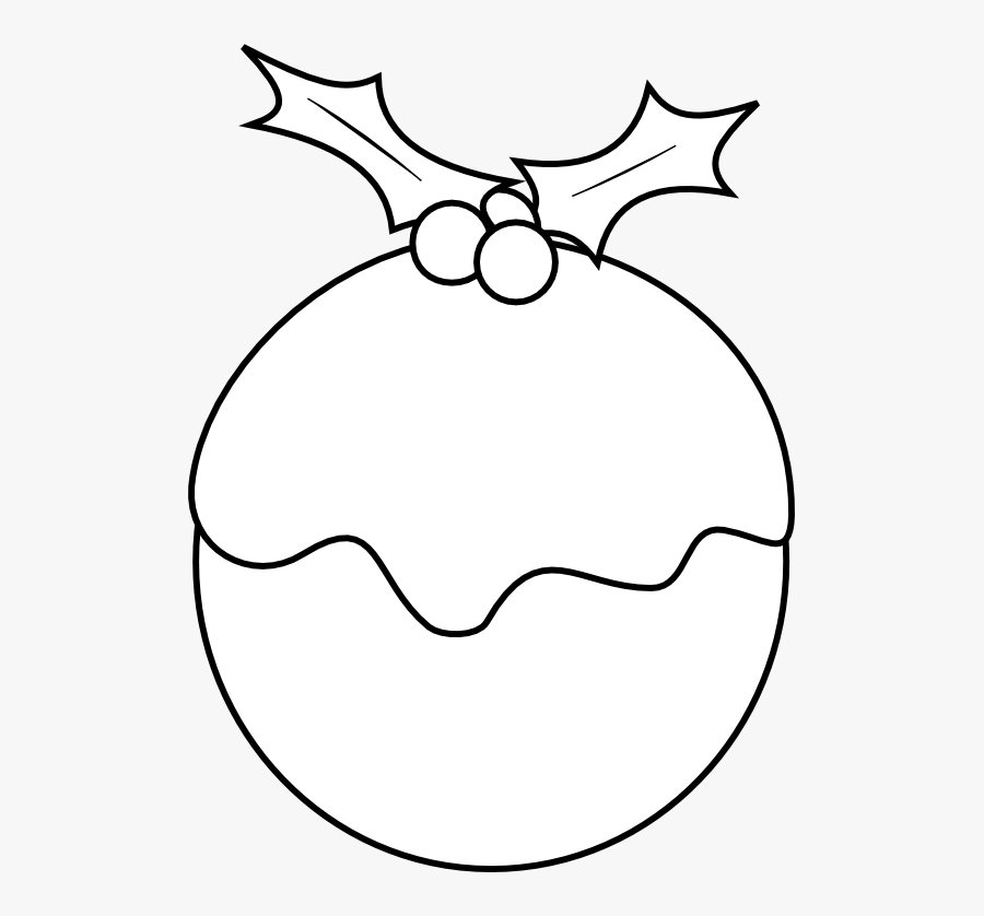 Christmas Pudding Clip Art - Outline Of A Christmas Pudding, Transparent Clipart