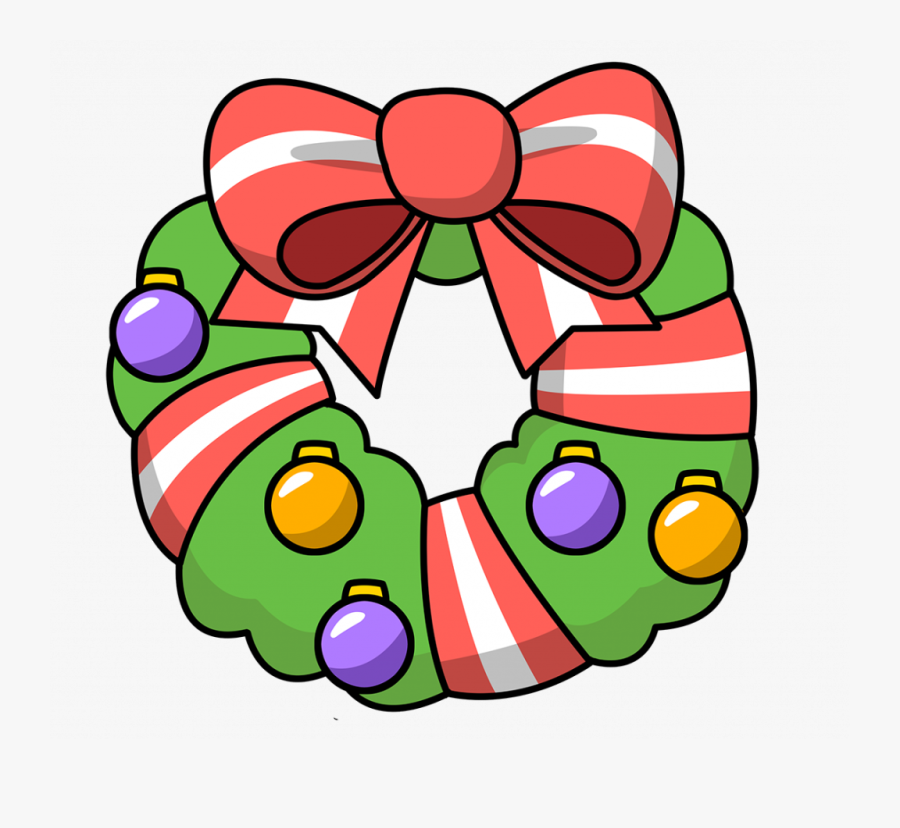 Christmas ~ Christmas Wreath Clip Art Clipart Garland - Christmas Wreath Cartoon Png, Transparent Clipart