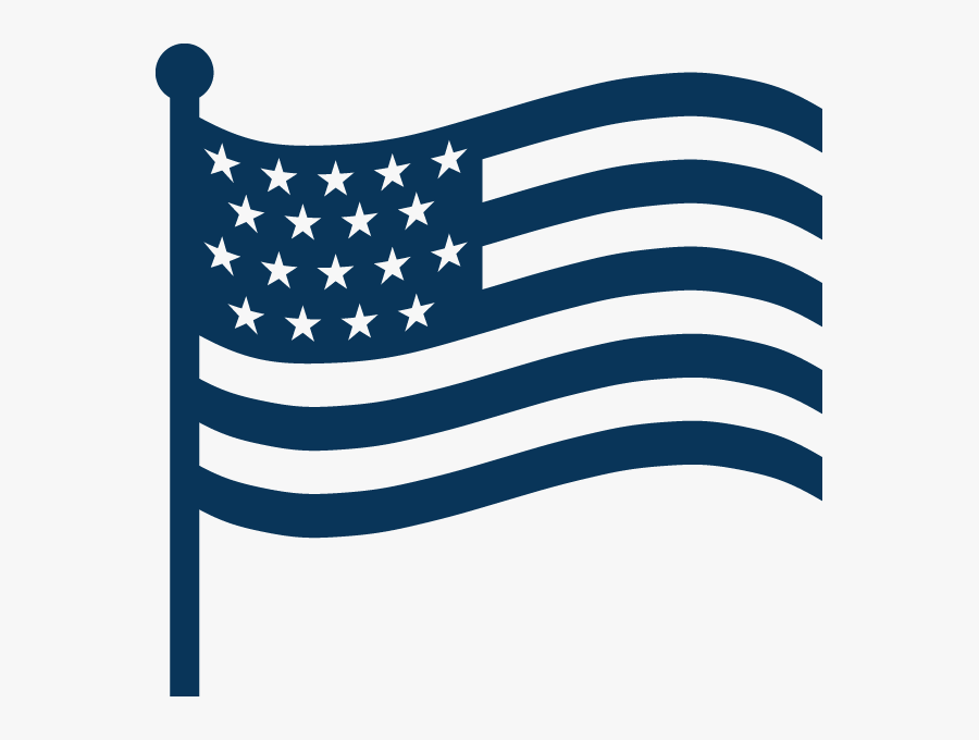 Transparent Us Flag Clipart Png - Waving American Flag Silhouette, Transparent Clipart
