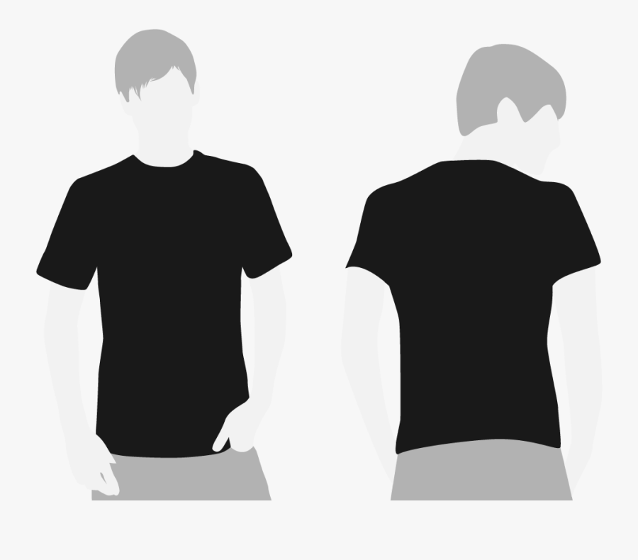 T Shirt Clipart Front And Back - Black T Shirt Both Sides, Transparent Clipart