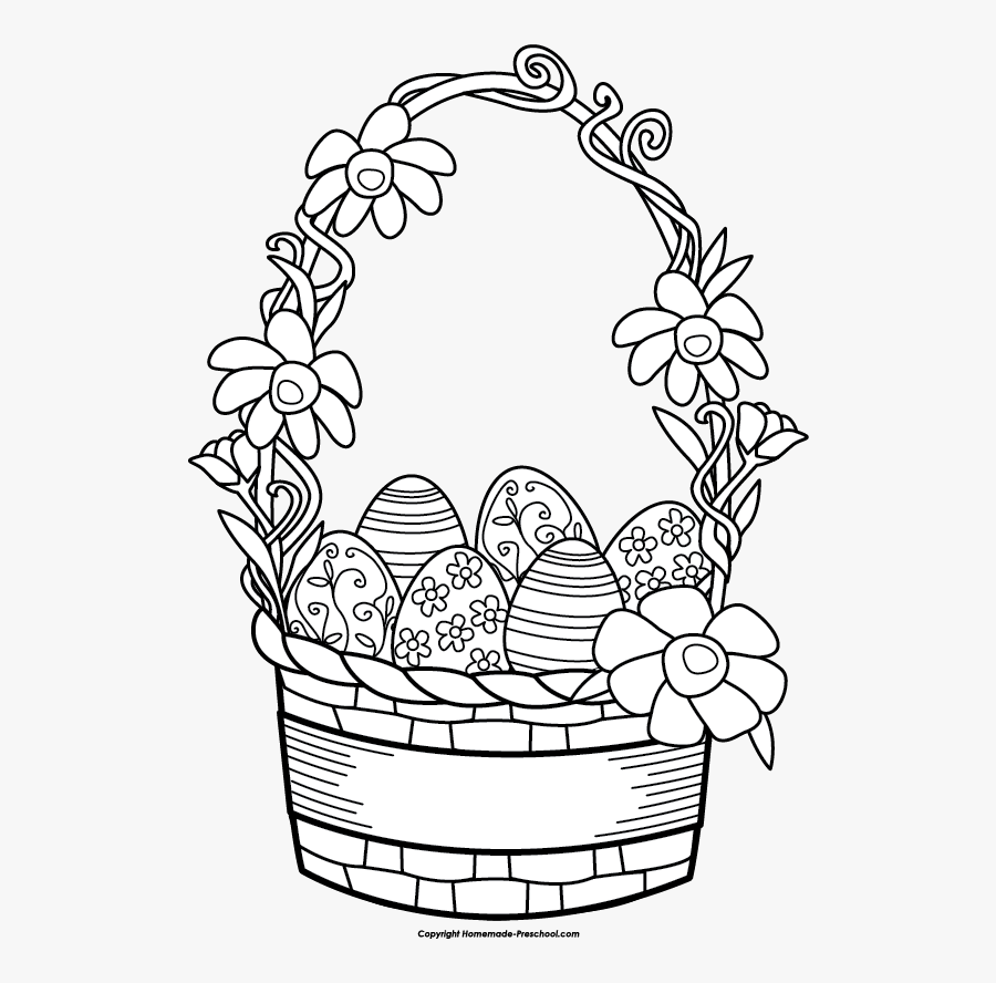 Drawings Of Easter Baskets, Transparent Clipart