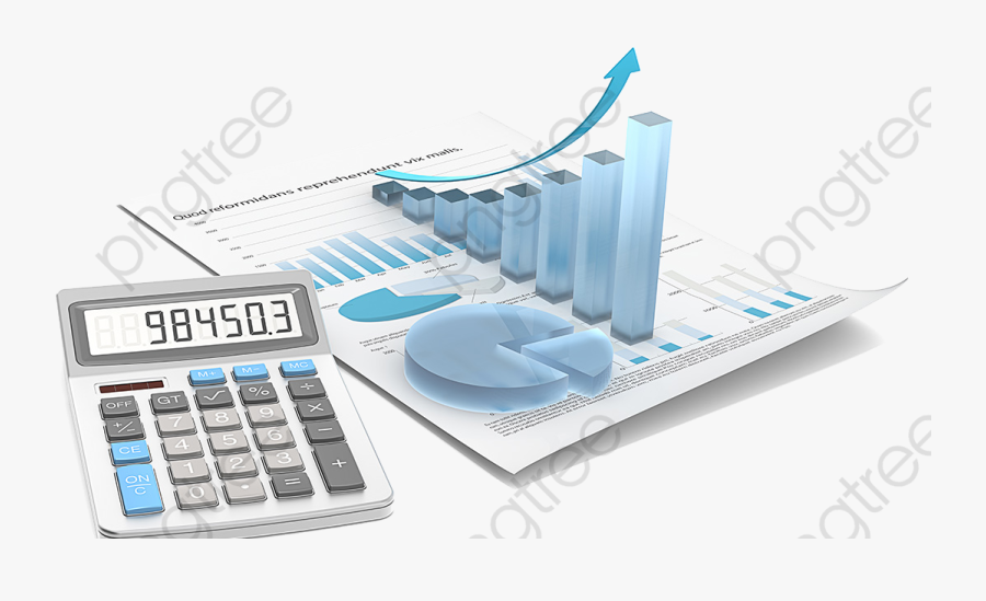 Business Trend Analysis With Color Calculator, Business - Financial Chart 3d, Transparent Clipart