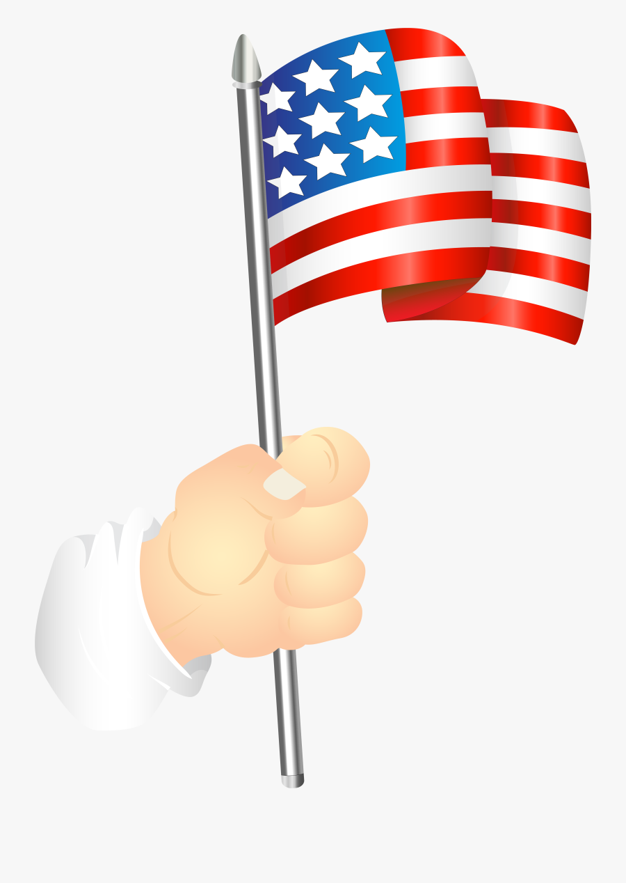 Hand With Us Flag Png Clipart , Png Download - Flag In Hand Png, Transparent Clipart