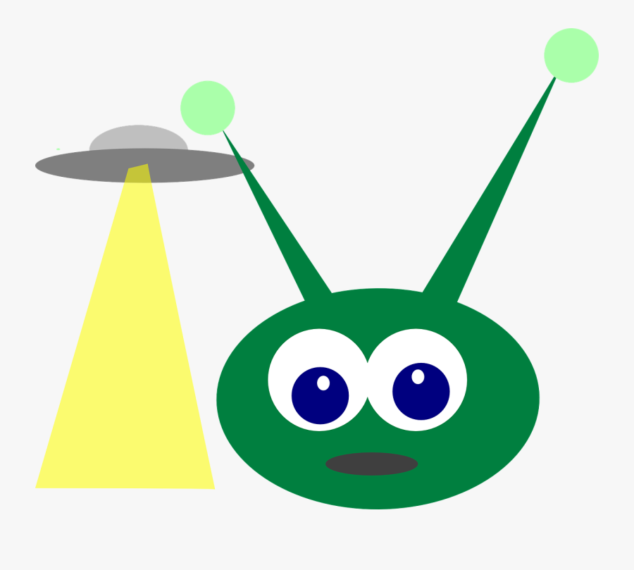Green Alien With Antenna, Transparent Clipart