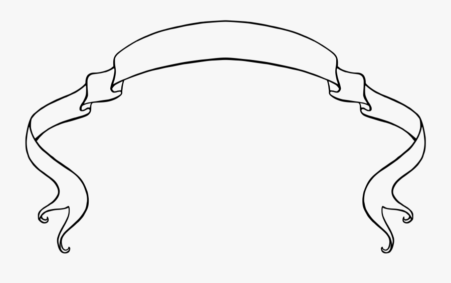 Banners Clipart Black And White - White Ribbon Banner Transparent Background, Transparent Clipart