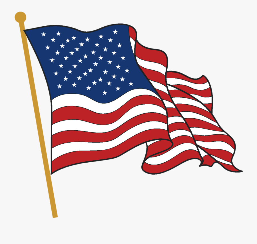 Clip Art Of The United States - Flying American Flag Clipart, Transparent Clipart