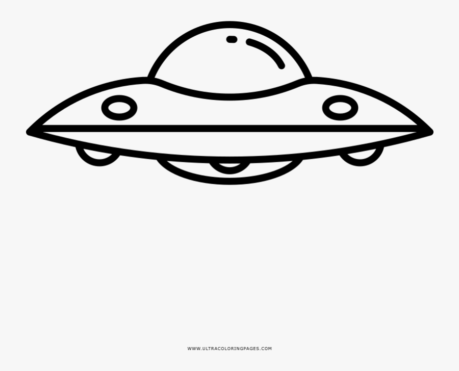 Ufo Coloring Page - Ufo Black And White Outline Transparent, Transparent Clipart