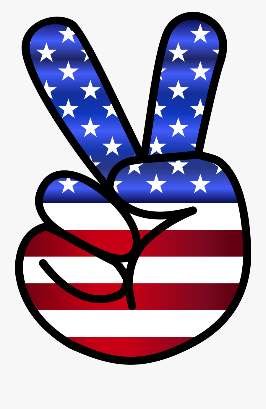 Hand Us Flag Clipart - American Flag Peace Sign Hand, Transparent Clipart