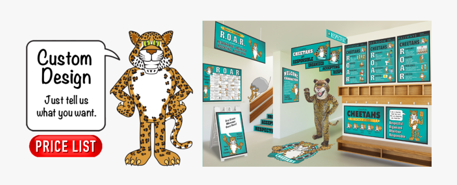 Cougar Mascots Elementary School, Transparent Clipart
