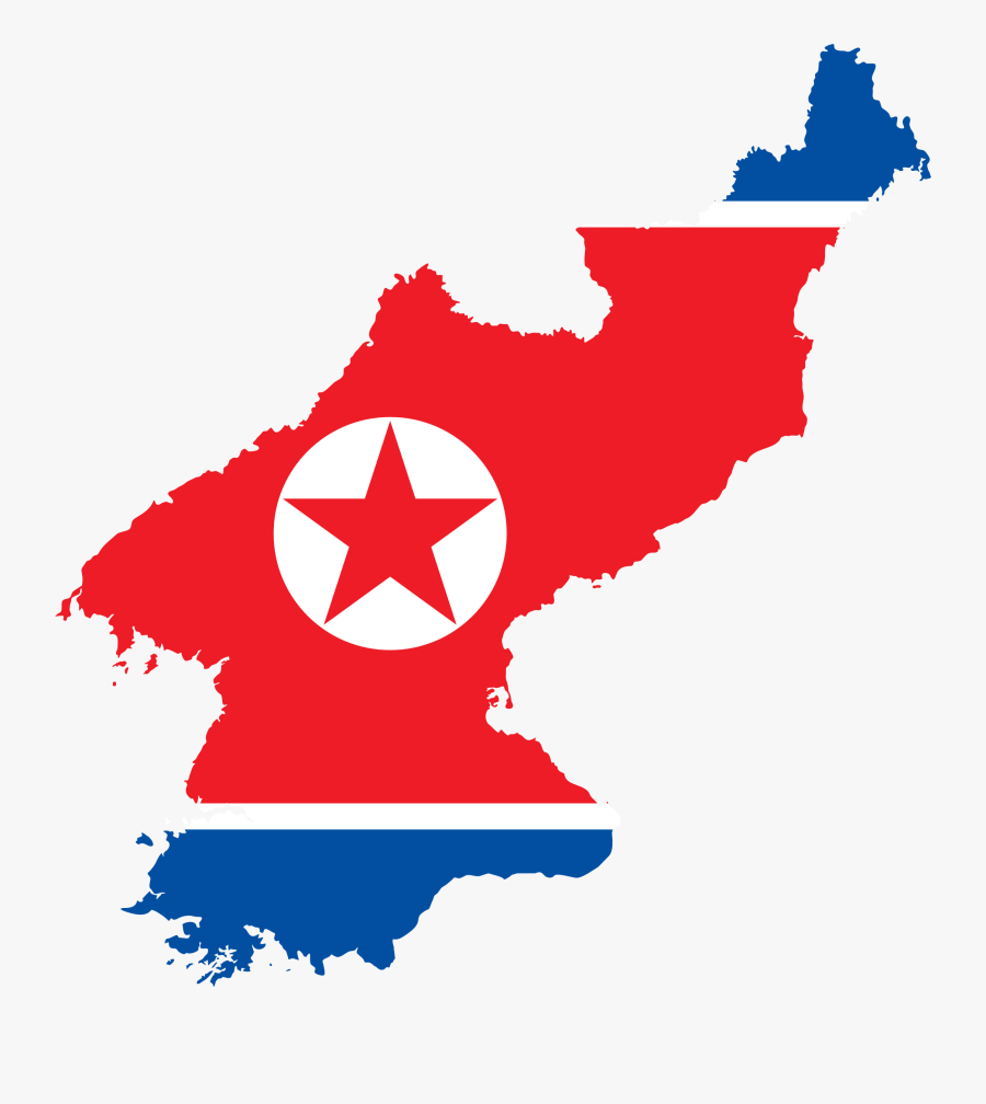 North Korea Map Flag Clip Arts - North Korea Flag Country, Transparent Clipart
