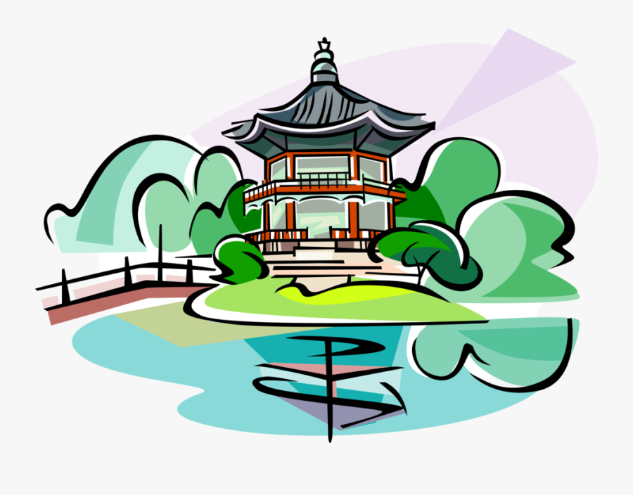 Vector Illustration Of Gyeongbok Royal Palace Of Joseon - Korea Art Png, Transparent Clipart