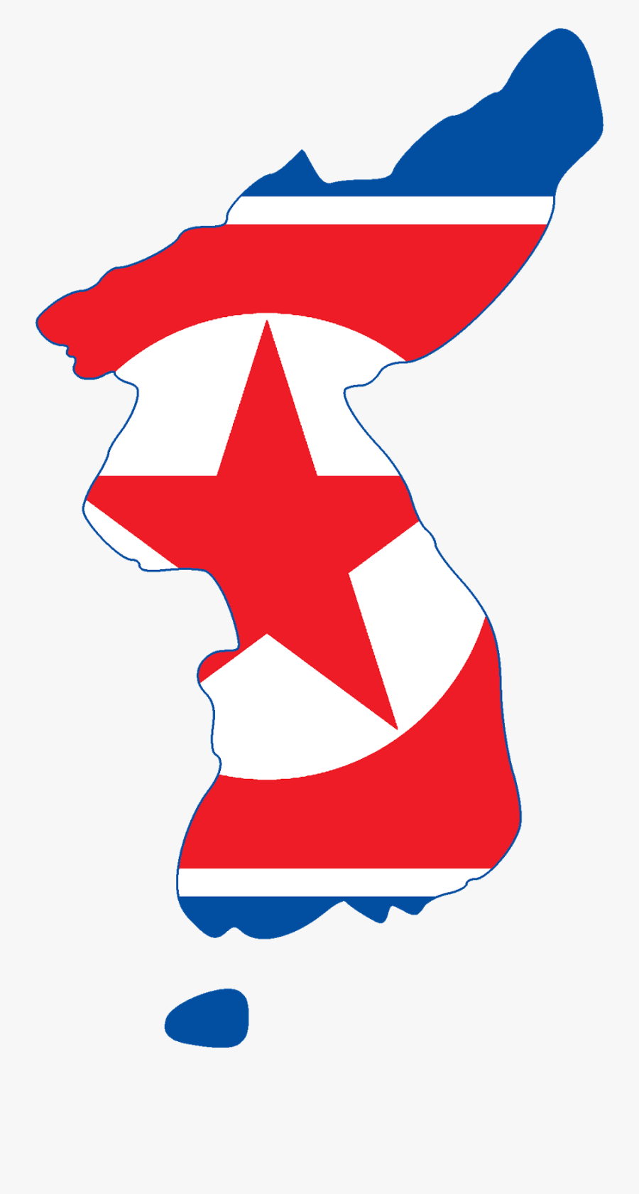 North Korea Flag With Map Graphics - Korea Map Dprk Flag, Transparent Clipart
