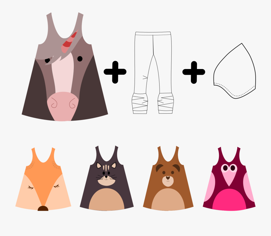 Ebook - Tierkleid - Kinder - Nähen - Kleid - Applikationskleid - Kinder Stulpen Nähen, Transparent Clipart