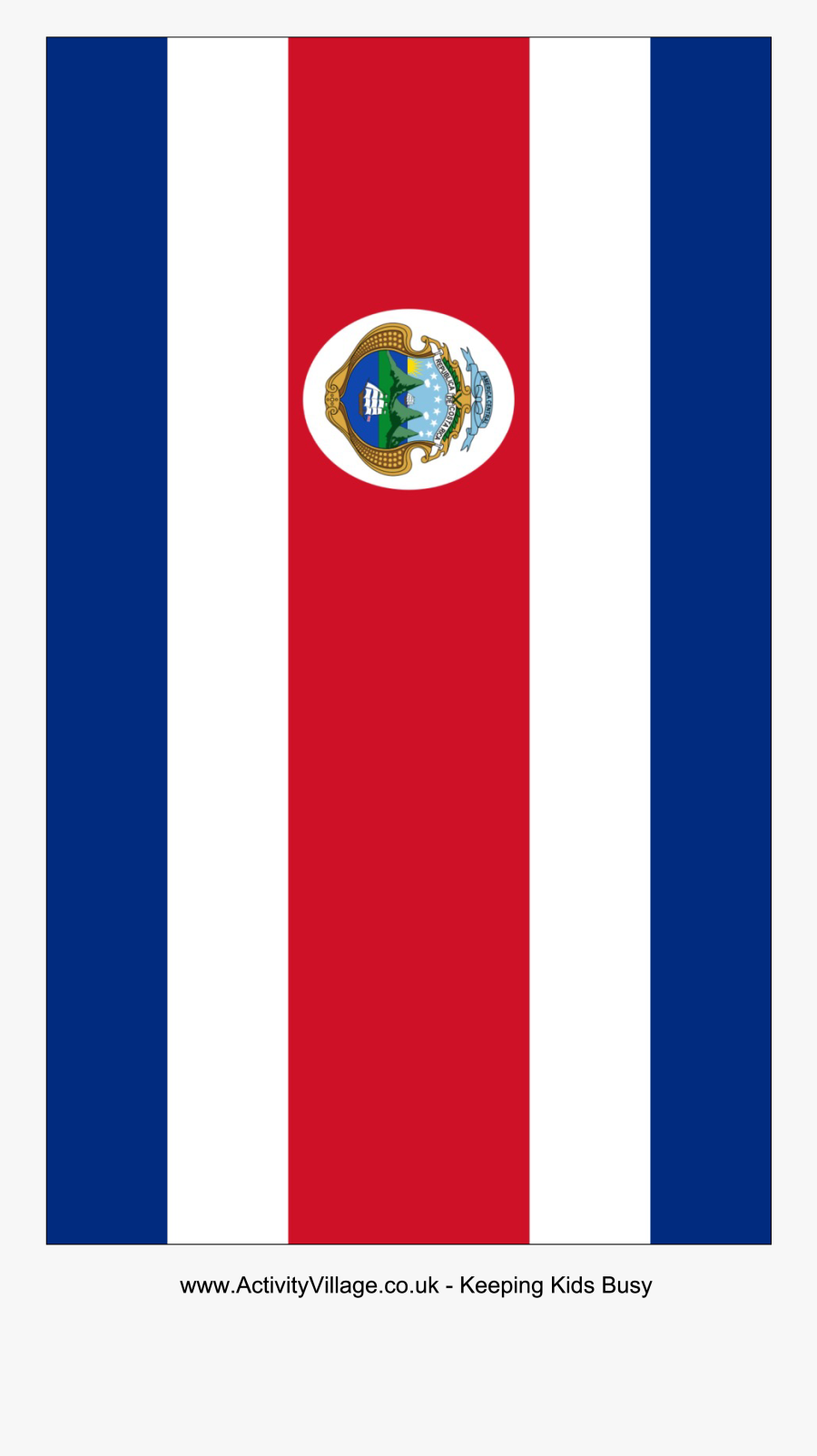 Printable Small Costa Rica Flag, Transparent Clipart