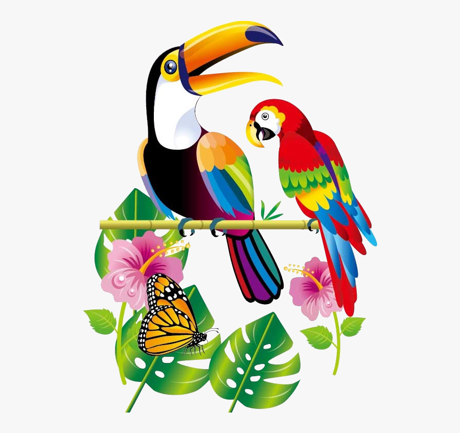 Parrot Bird Flowers Transprent - Parrot, Transparent Clipart