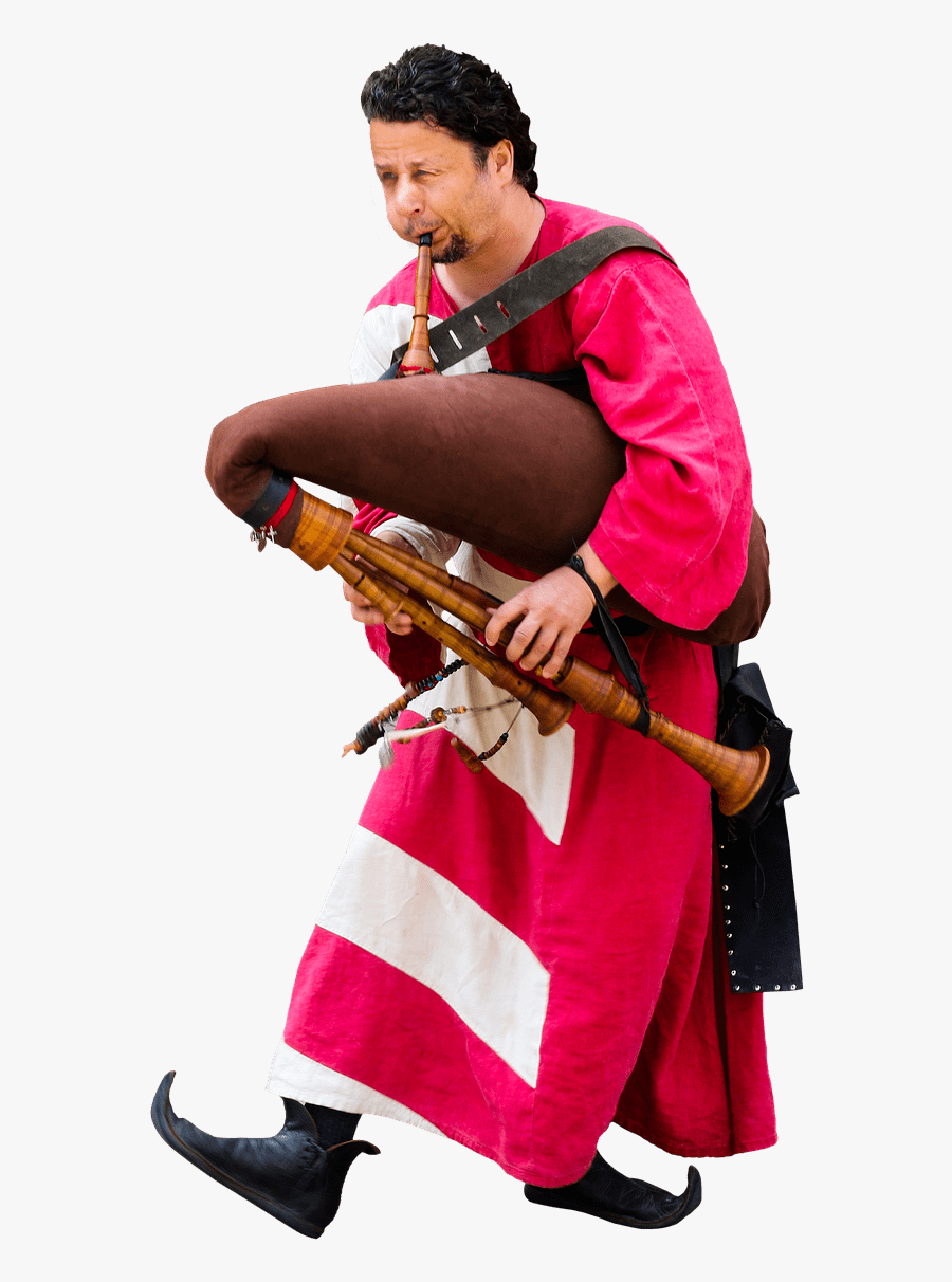 Medieval Bagpipes Player - Music, Transparent Clipart