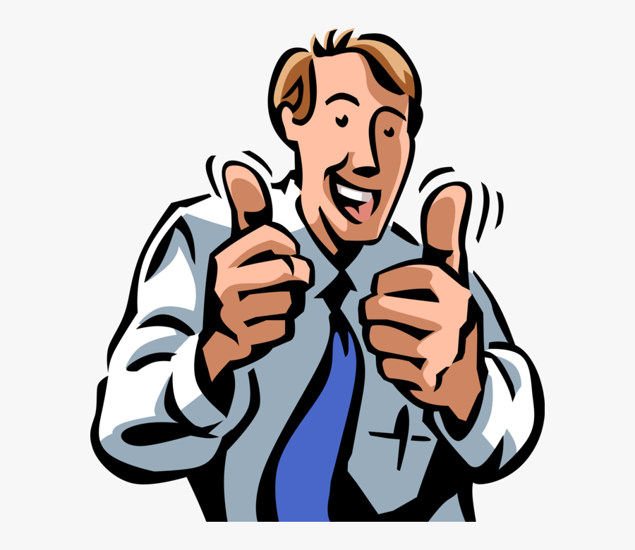 Vector Illustration Of Businessman Gives Two Thumbs, Transparent Clipart