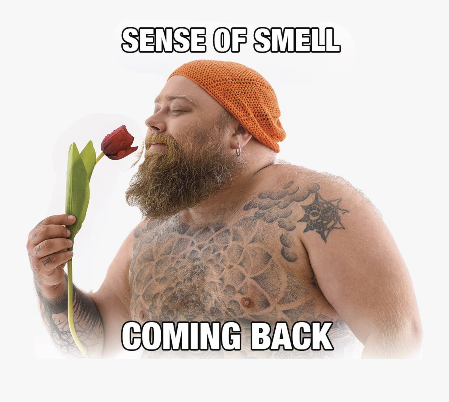 #fat Dude Smelling Flower#freetoedit - Olfaction, Transparent Clipart