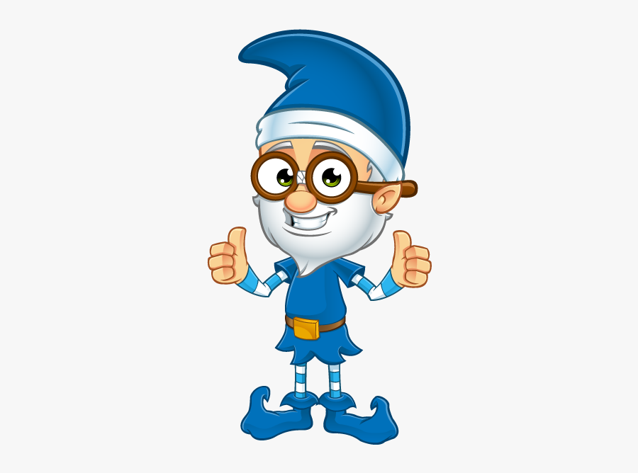 Old Elf In Blue - Christmas Elf Dressed In Blue, Transparent Clipart