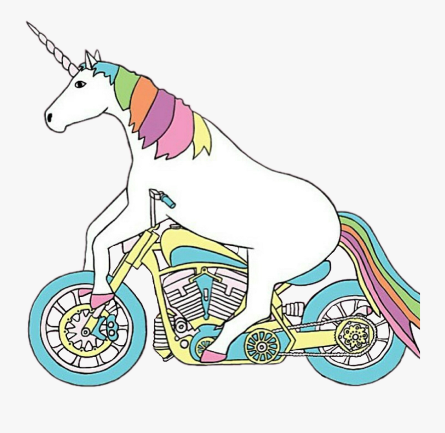 Unicorn Riding Png Clipart , Png Download - Unicorn Riding Dirt Bike, Transparent Clipart