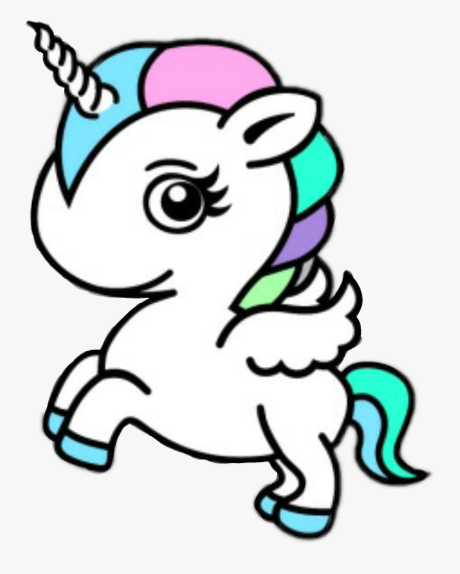 #baby #unicorn #colorful #cute #colorsplash - Drawing Of Baby Unicorn, Transparent Clipart