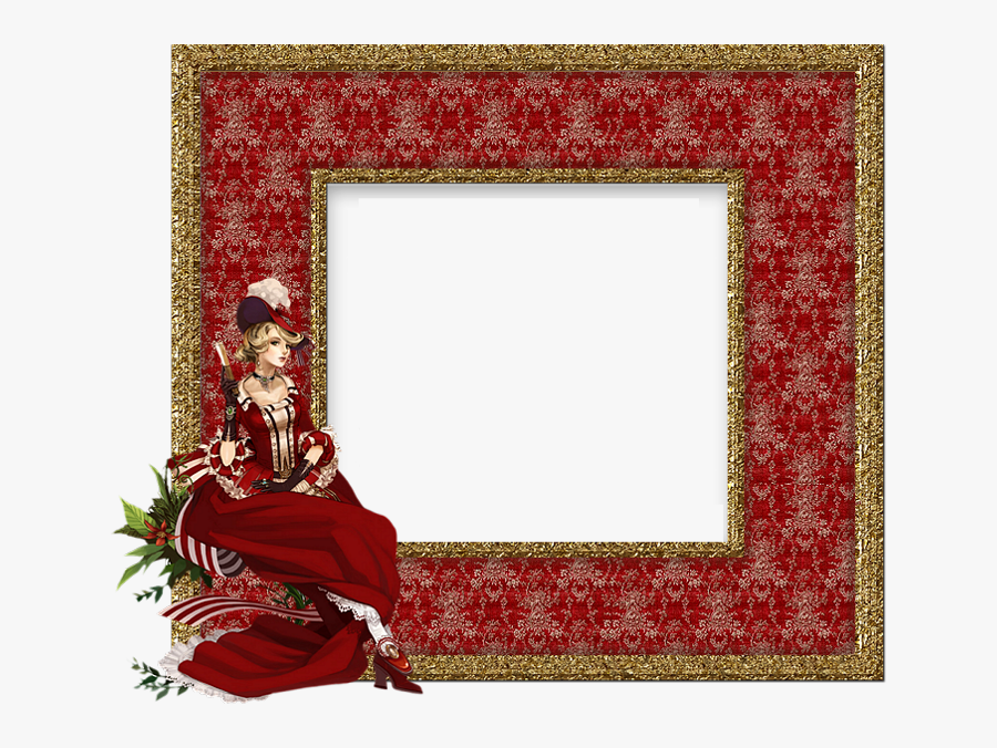 Printable Frames, Flower Frame, Birthday Frames, Wedding - Transparent Lady Photo Frame, Transparent Clipart