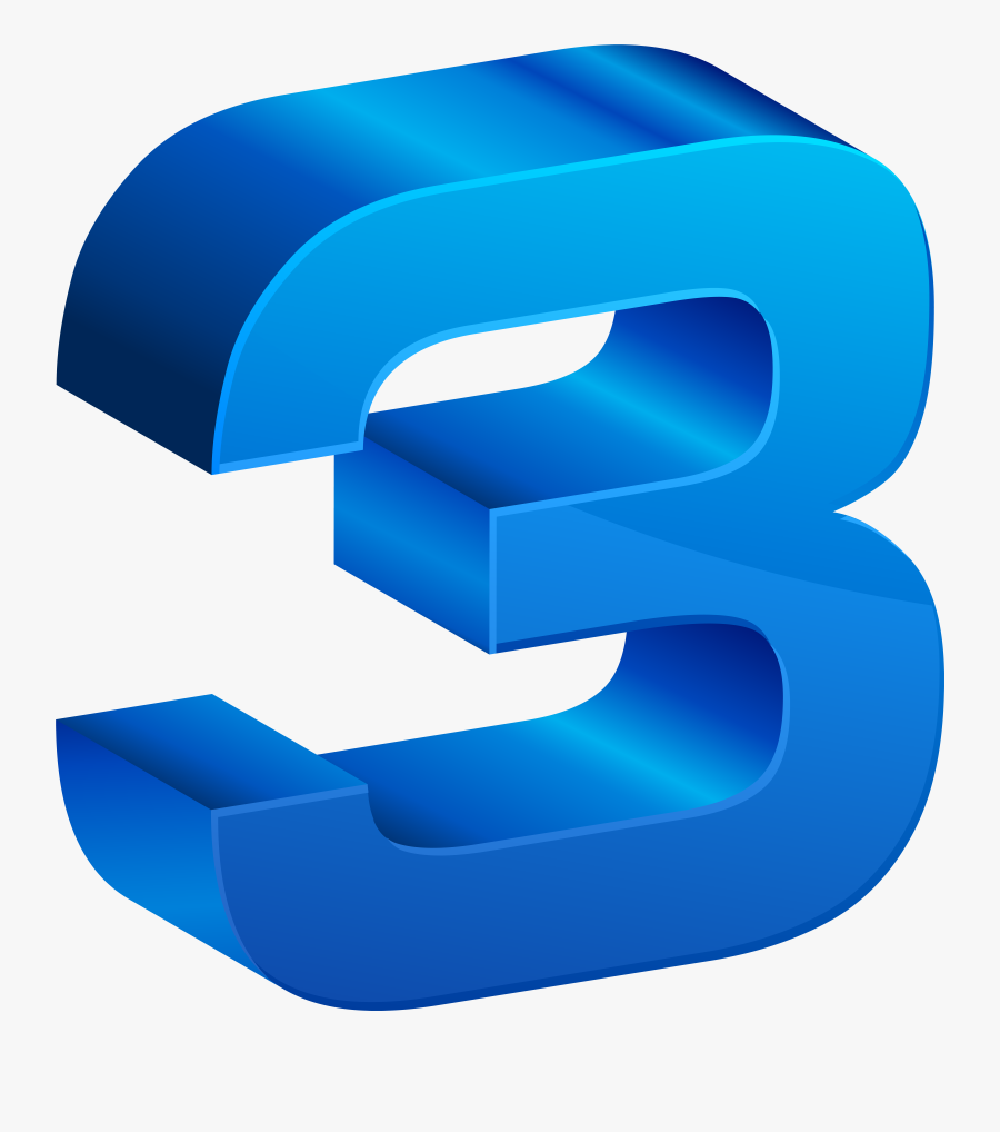 Number Three Blue Transparent Png Clip Artu200b Gallery, Transparent Clipart