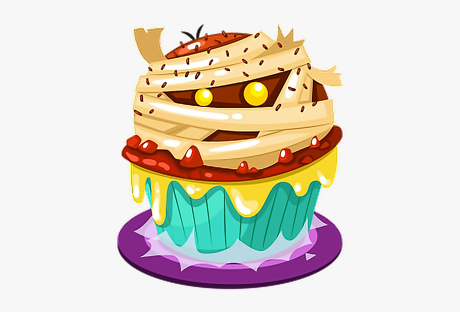 #cupcake #cake #monster #halloween #mummy #fantastic - Halloween Cake Clip Art, Transparent Clipart