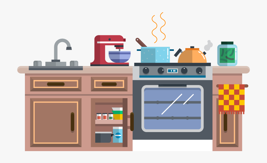 Clip Art Kitchenware Animation Pressure Cooker - Kitchen Cartoon Png, Transparent Clipart