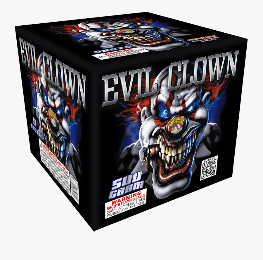 Transparent Scary Clown Clipart - Evil Clown Cake Firework, Transparent Clipart