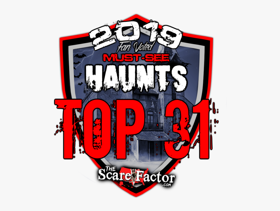 Top 31 Haunted Houses 2019 Badge - Scare Usa, Transparent Clipart