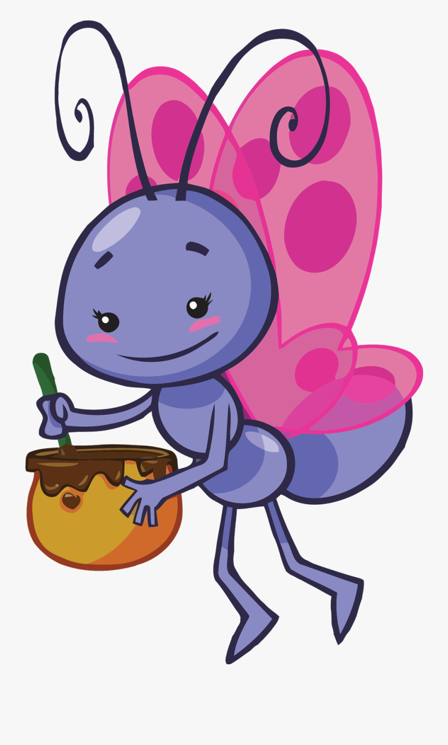 Cartoon,clip - Mariposita De La Gallina Pintadita, Transparent Clipart