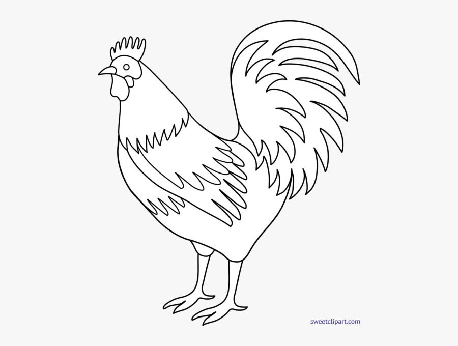 Rooster Clipart Black And White, Transparent Clipart