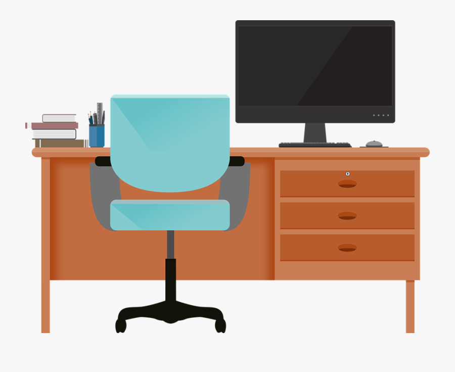Furniture,desk,computer Desk,office Monitor,computer, Transparent Clipart